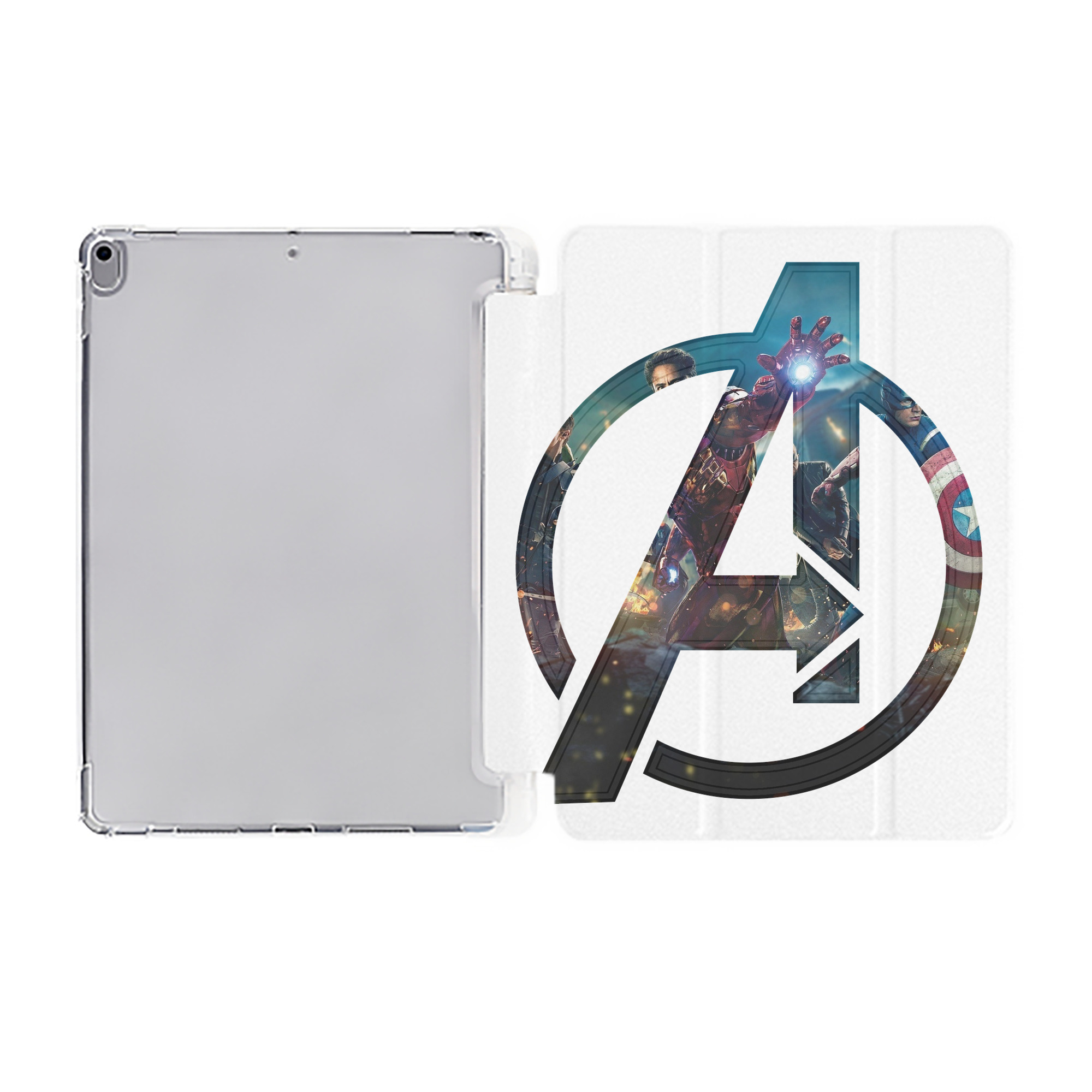 （画像用） アベンジャーズ The Avengers IPad ケース ペン収納付き 三つ折りスタンド PUレザー×シリコン 対応機種9.5/10.5/10.9インチ